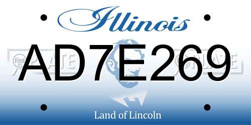 AD7E269 Illinois License Plate