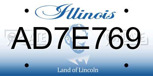 AD7E769 Illinois License Plate