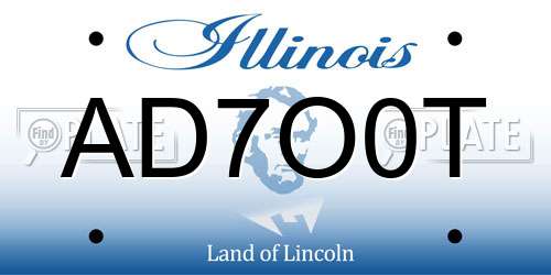 AD7O0T Illinois License Plate