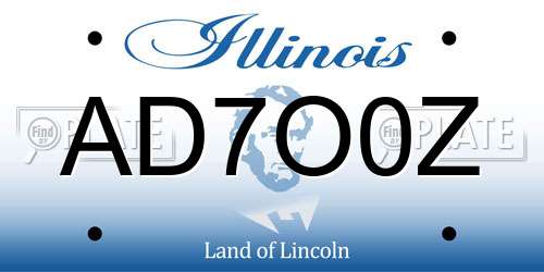 AD7O0Z Illinois License Plate