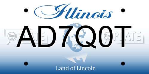 AD7Q0T Illinois License Plate