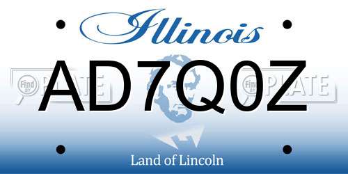 AD7Q0Z Illinois License Plate