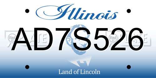 AD7S526 Illinois License Plate
