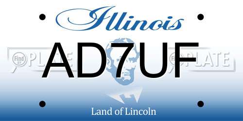 AD7UF Illinois License Plate