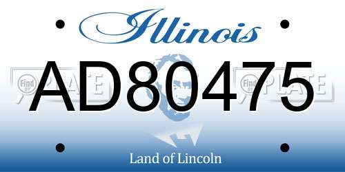 AD80475 Illinois License Plate