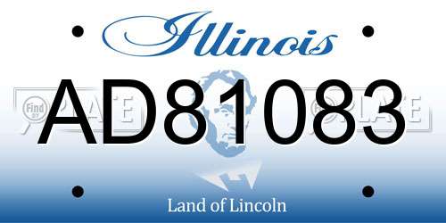 AD81083 Illinois License Plate