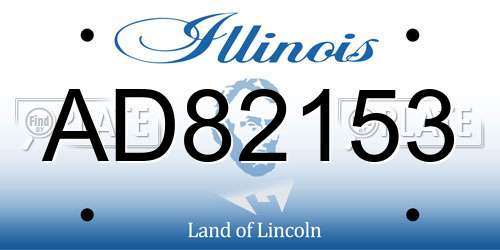 AD82153 Illinois License Plate