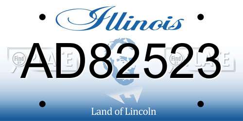AD82523 Illinois License Plate