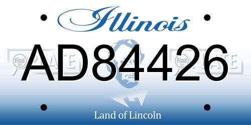 AD84426 Illinois License Plate