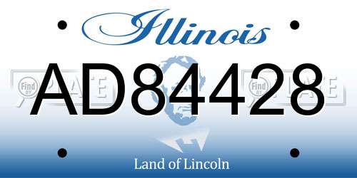 AD84428 Illinois License Plate