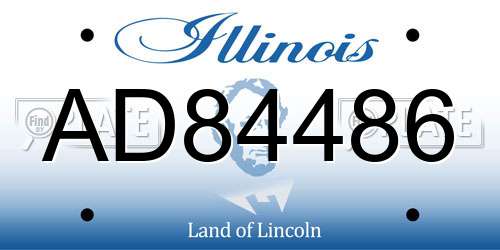 AD84486 Illinois License Plate