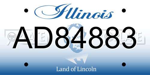 AD84883 Illinois License Plate