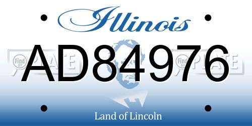 AD84976 Illinois License Plate