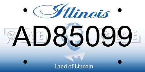 AD85099 Illinois License Plate