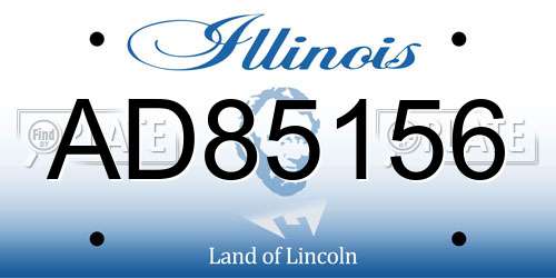 AD85156 Illinois License Plate