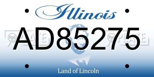 AD85275 Illinois License Plate