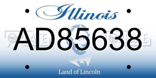 AD85638 Illinois License Plate