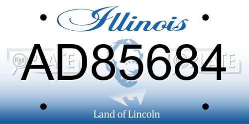 AD85684 Illinois License Plate