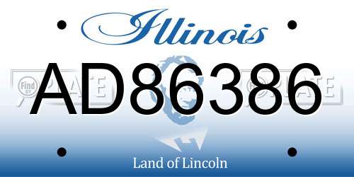 AD86386 Illinois License Plate
