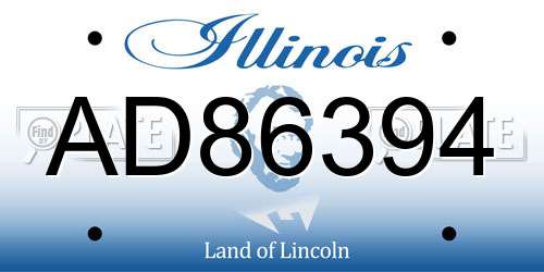 AD86394 Illinois License Plate
