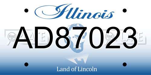 AD87023 Illinois License Plate