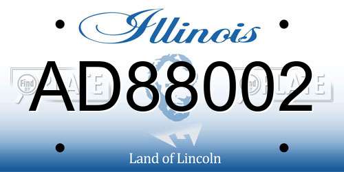 AD88002 Illinois License Plate