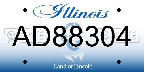 AD88304 Illinois License Plate