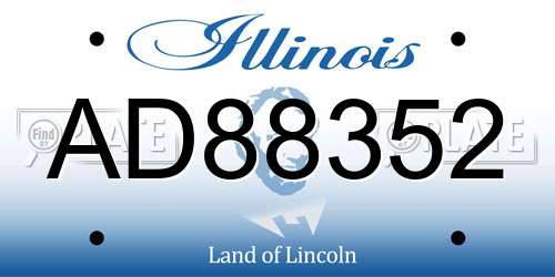 AD88352 Illinois License Plate