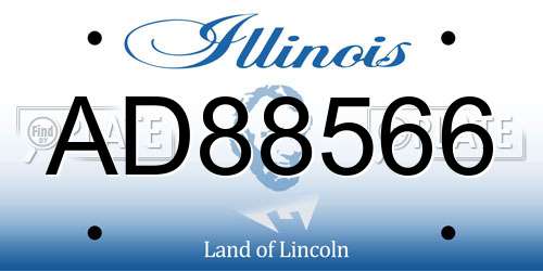 AD88566 Illinois License Plate
