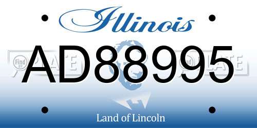 AD88995 Illinois License Plate