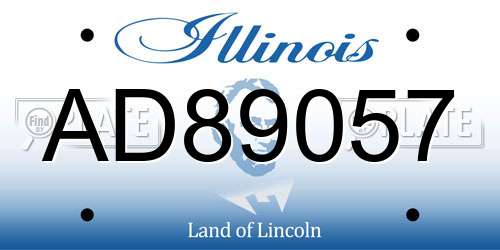 AD89057 Illinois License Plate