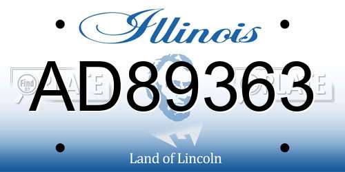 AD89363 Illinois License Plate