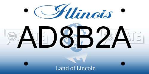 AD8B2A Illinois License Plate