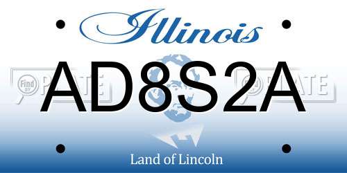 AD8S2A Illinois License Plate