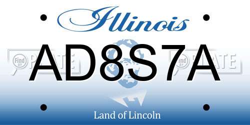 AD8S7A Illinois License Plate