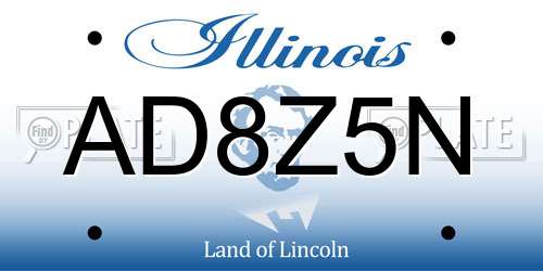 AD8Z5N Illinois License Plate