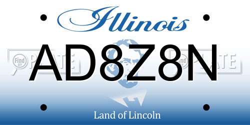 AD8Z8N Illinois License Plate