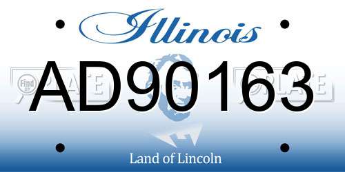 AD90163 Illinois License Plate