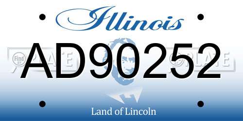 AD90252 Illinois License Plate