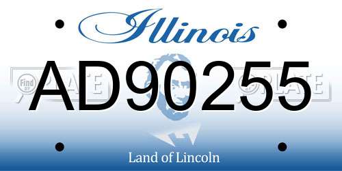 AD90255 Illinois License Plate
