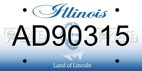 AD90315 Illinois License Plate