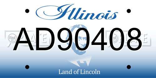 AD90408 Illinois License Plate