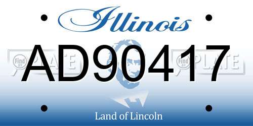 AD90417 Illinois License Plate