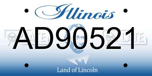 AD90521 Illinois License Plate