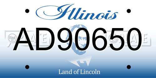 AD90650 Illinois License Plate
