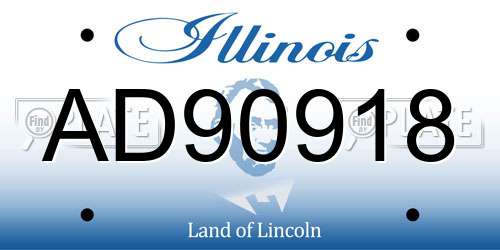 AD90918 Illinois License Plate
