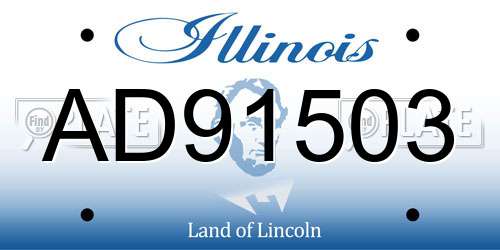 AD91503 Illinois License Plate