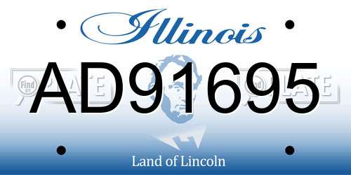 AD91695 Illinois License Plate