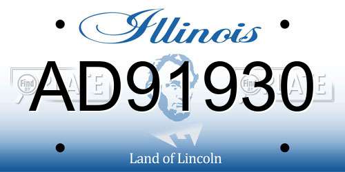 AD91930 Illinois License Plate