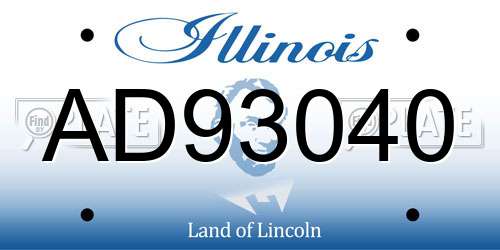 AD93040 Illinois License Plate